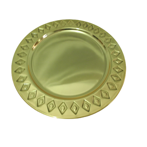 Plaque de chargement en métal de la plus grande qualité, forme ronde, taille personnalisée, plaque d'exposition pour accessoires de table - Product Image 1