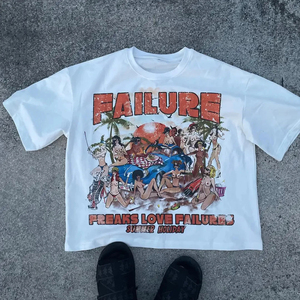 American 777 gráfico algodón camisetas estampado timbre de gran tamaño gótico inteligente Casual Harajuku Streetwear gráfico Y2k Tops hombres ropa - Product Image 2