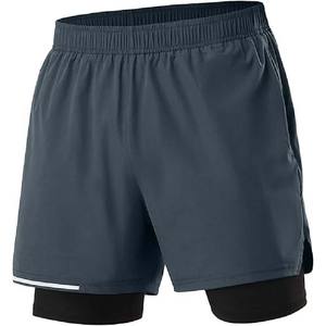 Pantalones cortos deportivos para hombre hechos a medida 100% poliéster patrón sólido transpirable y de secado rápido con estilo informal con múltiples bolsillos - Product Image 1