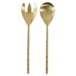 <b>Bee</b> Design Brass Salad Serving Set of 2 with Matte Polish for Kitchen Unique Brass Flatware Salad Cutlery Sets at Low Price - Product Image 5