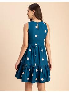 Vestido de algodón con estampado Floral de bloque de mano indio, nueva moda, ropa informal de verano para boda, tejido de cintura Natural hecho a mano - Product Image 3