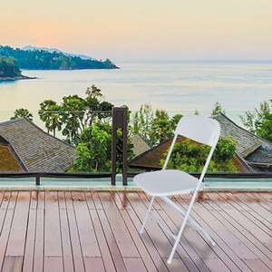 WELL HOME Sedia da Giardino Pieghevole Bianca con Telaio in Metallo 44x44x80 cm - Product Image 3