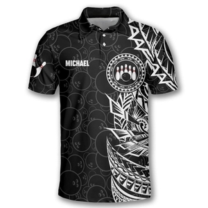 High performance mens <b>bowling</b> shirts made with soft stretch fabric and sublimation prints for clean team presentation - Product Image 2
