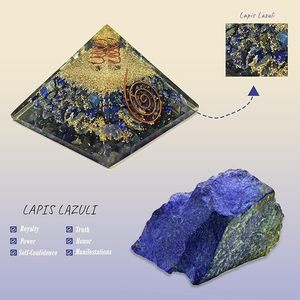 Lapis Lazuli คริสตัลทรงเรขาคณิตขนาดใหญ่เครื่องกำเนิดพลังงานหินสีฟ้าหรูหราสำหรับโยคะฮวงจุ้ย - Product Image 4