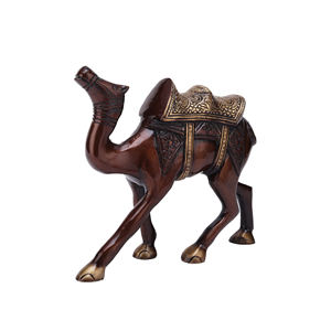 Shubham Handmade <b>Vintage</b> Brass Camel Statue Showpiece for Home Decor, Office Table, <b>Bookshelf</b> Accent, Antique Gift Collectible - Product Image 2