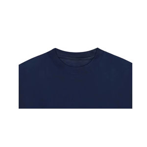 High Quality Embroidered Customizable Logo Front Plus Size <b>Men's</b> Casual Short Sleeve T-shirt Dark <b>Blue</b> 220gsm 100% Organic - Product Image 6