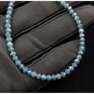 Collier de perles en diamant bleu de haute qualité AAA+ 3,5 4,5 mm, bijoux facettés étincelants - Product Image 6