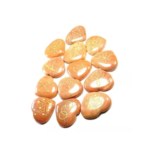 Haute qualité karuna rouge aventurine forme coeur pierre 13 pièces karuna ensemble naturel guérison cristal pierres précieuses Karuna ensemble en gros - Product Image 3