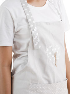 Tablier en coton sans manches de qualité supérieure avec poche avant et bretelles réglables gris et blanc pour la cuisine, l'hôtel et la maison - Product Image 3