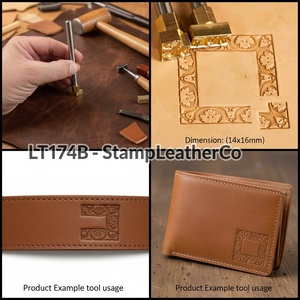 LT174B Tampon en cuir Feuille de chêne Design orné Produit d'artisanat en cuir fait main - Product Image 1