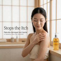 Huile de Douche et Nettoyant Corporel au Ceramide et Bois de Hinoki, Marque Privée OEM, Répare la Barrière Cutanée, Huile Nettoyante pour Peaux Sèches, Démangeaisons et Desquamation, 250ml, Chine
