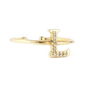 Anillo de Dedo con Letras del Alfabeto para Mujer - Dorado - Product Image 1