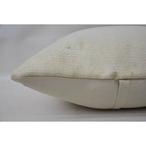 Almohada de lana de retazos Beige Toile, cojín decorativo Vintage de 20x20 pulgadas para sofá, ropa de cama, decoración rústica/primitiva tejida portátil - Product Image 5