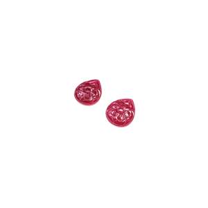 Rubis naturel de Bangkok, pierres précieuses en vrac de luxe, 26,58 carats, poires sculptées en forme de fleur, coupe hexagonale fine, rouge, gris, rose, traitées thermiquement, certifiées IGI - Product Image 4