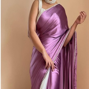 Ấn Độ thiết kế satin lụa Saree/Sari cho phụ nữ thiết kế mới nhất <span class=keywords><strong>sarees</strong></span> Ấn Độ <span class=keywords><strong>sarees</strong></span> Đảng mặc đám cưới - Product Image 4