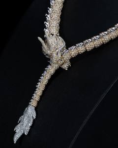 Collier Dragon Mordant sa Queue en Argent 925 de Haute Qualité avec Pierre VVS, Bicolore, Luxueux, Bijou Dragon Sertie de Pierres, Fabrication Personnalisée - Product Image 3