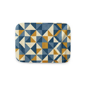 Alfombra de Baño Azura Antideslizante y Cómoda, Absorbente de Agua, de Poliéster y Espuma Viscoelástica, Diseño Geométrico, Hecha a Máquina - Product Image 1