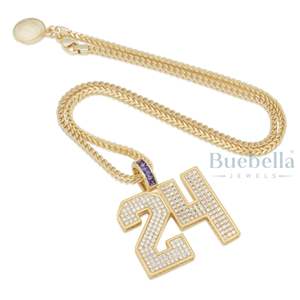 Clásico número 24 Black Mamba 18K cadena chapada en oro Iced Moissanite Bling colgante collar para hombres Hip Hop Streetwear joyería - Product Image 3