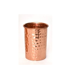 Vaso de agua de cobre puro 100% para restaurante doméstico, diseño liso Simple con base de cerámica superior de Metal de aluminio, superventas - Product Image 2