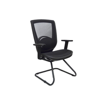 Chaise de visiteur moderne à dossier moyen avec accoudoirs réglables en hauteur pour la maison et la salle de sport
