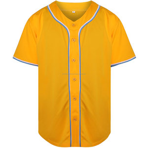 Jersey de béisbol personalizado con botones para hombre con nombre y logotipo de número 100% poliéster ropa deportiva transpirable de secado rápido - Product Image 1