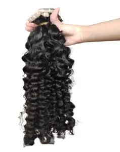 黒人女性キンキーカーリーテープインベトナム人毛バージンと生のドナー人毛エクステンション使いやすいベトナムの髪