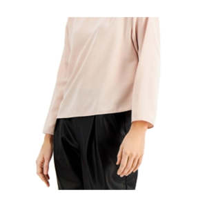 Top Casual da Donna Alfani in Raso con Maniche Svasate, Colletto Asimmetrico e Logo Ricamato, Motivo Leopardato e Floreale, Taglie XS-XL - Product Image 3