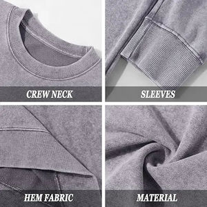 Sudadera Lisa de Manga Larga para Hombre, de Alta Calidad, Lavada al Ácido, al por Mayor, con Logotipo Personalizado, Diseño Sólido, Talla Juvenil para Otoño e Invierno - Product Image 6