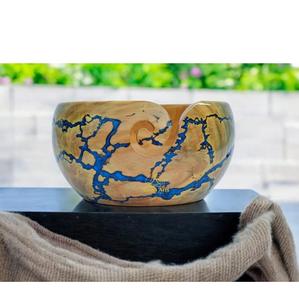 Wooden Yarn Bowl with Lid for Yarn Storage Handmade Decorative From India - Product Image 4