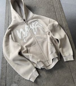 Sudadera con capucha de peso pesado Vintage de gran tamaño con estampado gráfico Streetwear estilo bordado técnica temporada de otoño de talla grande algodón pesado - Product Image 1