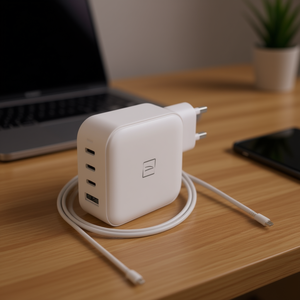 CHARGEUR GAN 100W Power Delivery Blanc MA GAN100 EU W Multifonction USB Type-A USB Type-C Chargeur de batterie Blanc - Product Image 3