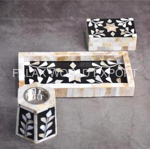 Exclusivo Juego de Incienso con Incrustaciones de Nácar |   Quemador de Incienso Árabe Decorativo Hecho a Mano para Fragancia del Hogar y Regalos FWE - Product Image 2