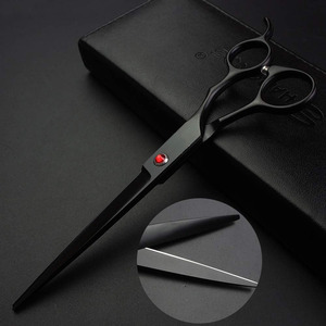 Juego de corte de pelo de peluquero de acero inoxidable negro personalizado, tijeras de peluquería, afeitado, herramientas de estilismo multiusos - Product Image 2
