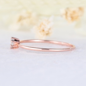 แหวนสีโรสโกลด์ธรรมชาติสำหรับผู้หญิงแหวนอัญมณีสีทองดีไซน์ใหม่หรูหรา - Product Image 2