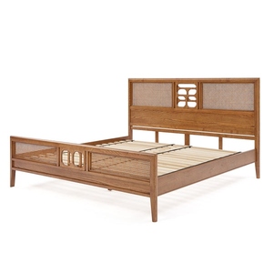 Marco de cama de madera Suar de caoba de teca, muebles de cama minimalistas modernos duraderos de madera de Color Natural para Hotel o Villa 040216 - Product Image 5