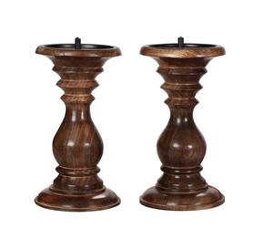 Portavelas de madera de haya de vapor de buena calidad Natural, soporte votivo de madera exótico tradicional y moderno para decoración elegante del hogar - Product Image 2