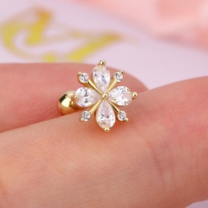 Customized Luxury Gold Plated Marquise Cut Diamond Stud <b>Earrings</b> for Women VVS Moissanite Iced Fine Jewelry Screw Back Gift - Product Image 3
