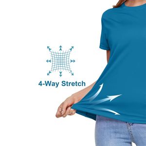 เสื้อยืดออกกำลังกายผู้หญิงคุณภาพสูงสำหรับฤดูร้อน ผ้าโพลีเอสเตอร์เนื้อแคนวาส คอวี ระบายอากาศ แห้งเร็ว แขนครึ่งตัว สำหรับเล่นกีฬา - Product Image 6