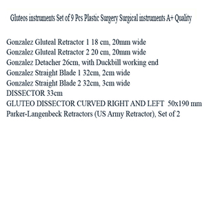 Juego de Instrumentos Quirúrgicos para Glúteos de 9 Piezas |   Herramientas de Cirugía Ortopédica y General de Acero Inoxidable Reutilizables de Grado Hospitalario Manuales - Product Image 2