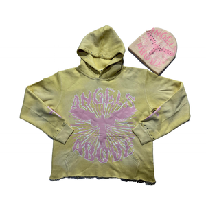 Sweat à capuche vintage en éponge française 100% coton de haute qualité pour hommes personnalisable en détresse acide hiver numérique - Product Image 1