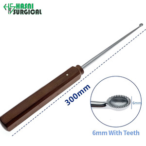Cureta Ósea, Cuchara para Dientes, Manual, de Alta Calidad, 8 mm, Acero Inoxidable, Mango de Madera, Instrumentos Quirúrgicos Ortopédicos, CE ISO - Product Image 2