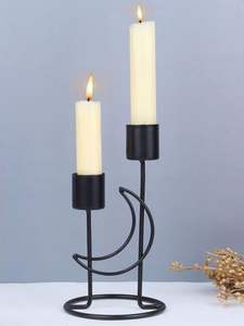 Candelabro de Metal Negro con Forma de Luna Creciente, Centro de Mesa Islámico para Ramadán, Eid, Bodas, Decoración de Interiores de Lujo, Arte para el Hogar - Product Image 2