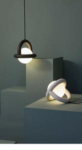 Lustre LED de chevet de chambre à coucher, moderne, minimaliste, restaurant, créatif et personnalisé, ovale, petit, à intensité variable - Product Image 3