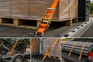 Sangle d'arrimage à cliquet robuste en polyester haute résistance 100 mm 10000 kg pour transport industriel, service OEM - Product Image 2