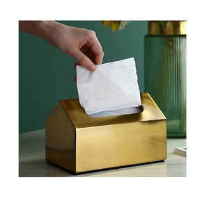 Boîte à mouchoirs en métal de forme carrée, porte-mouchoirs en papier pour la maison, la salle de bain et les toilettes, boîte à serviettes en argent - Product Image 5