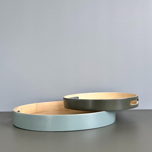 Prix bon marché filé bobine boisson restauration plateaux en fibre de bambou artisanat en gros plateau à thé naturel - Product Image 3