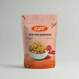Glee Impex Makhana (Noix de Renard) Rôti à l'Huile Végétale Comestible, Faible en Gras, Semi-Moelleux, Aromatisé au Peri Peri, 50g, Snack Premium Épicé d'Exportation - Product Image 1
