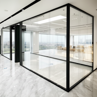 Système de cloisons en verre modulaires, cadre en aluminium, design moderne, contrôle du bruit, utilisation commerciale flexible, chambre, salle à manger, bureau, école
