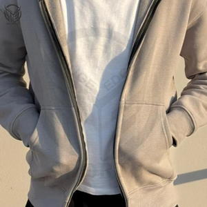 เสื้อฮู้ดดี้ผ้าฟลีซคอตตอน 100% ทรงโอเวอร์ไซส์ สำหรับฤดูหนาว สีพื้น บริการ OEM แบบซิป แห้งเร็ว ปี 2025 - Product Image 2