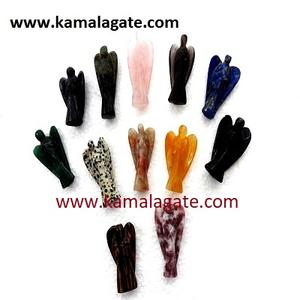 Assortiment de pierres précieuses faites à la main Mélange de pierres précieuses 1 pouce Cristal sculpté Anges de guérison - Product Image 2